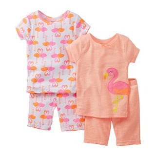Carters 4 pc. Flamingo Pajamas   Girls 2t 5t, Orange, Girls