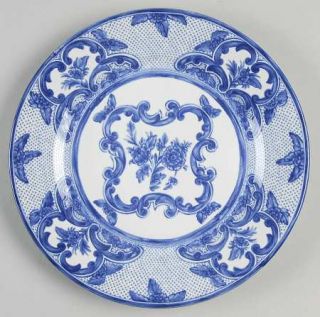 Tiffany Delft Salad Plate, Fine China Dinnerware   Blue Floral And Scrolls