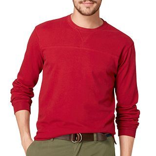 G.H. Bass Long Sleeve Brushed Cotton Tee, Red, Mens