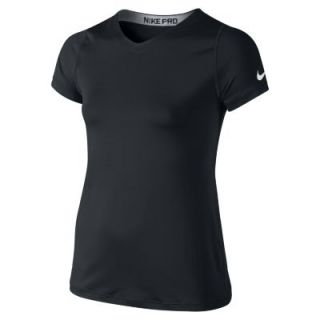 Nike Pro Core Fitted Girls T Shirt   Black
