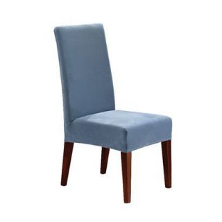 Sure Fit Stretch Pique Short Dining Room Chair Slipcover   Federal Blue
