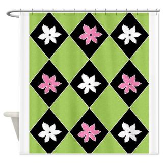  Funky Pink Green Flowers Shower Curtain  Use code FREECART at Checkout