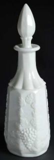 Westmoreland Paneled Grape Milk Glass Decanter & Stopper   Stem 1881, Milk Glass