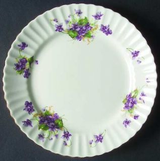 Samuel Radford Violet (Fluted) Salad Plate, Fine China Dinnerware   Purple Viole