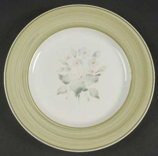 Thomson Seasons Salad Plate, Fine China Dinnerware   Green Rim,Floral Motif,Gree