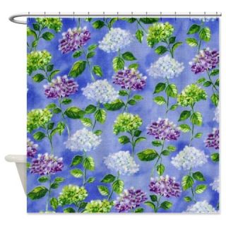  Hydrangeas Floral Blue Shower Curtain  Use code FREECART at Checkout