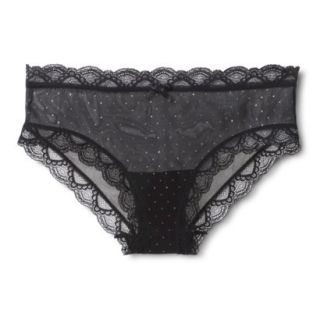 Gilligan & OMalley Womens Mesh Lace Trim Hipster   Black S