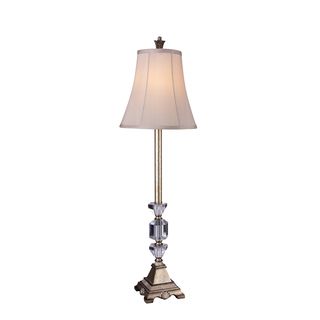Fangio Lightings 31 inch Resin And Crystal Buffet Lamp With Antique Silver Finish