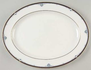 Royal Doulton Princeton 16 Oval Serving Platter, Fine China Dinnerware   Blue S