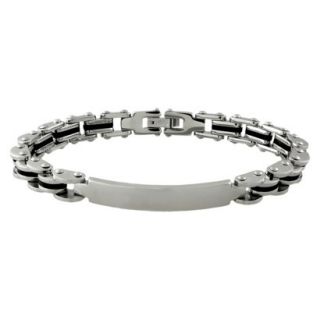Stainless Steel and Rubber This Mens ID Bracelet