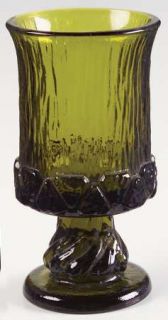 Fostoria Sorrento Green Water Goblet   Stem #2832, Green,  Heavy Pressed