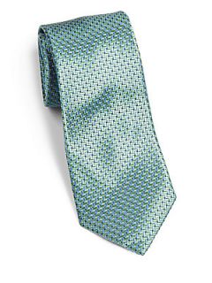  Collection Neat Zigzag Silk Tie   Green