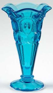 Smith Glass  Moon & Star Blue 6 Bud Vase   Blue
