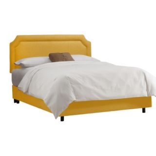 Skyline King Bed Clarendon Notched Bed   Linen French Yellow