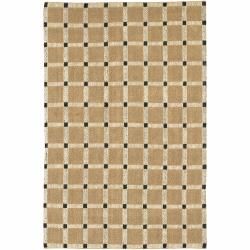 Hand woven Mandara Tan Rug (2 X 3) (BlackPattern GeometricTip We recommend the use of a  non skid pad to keep the rug in place on smooth surfaces. All rug sizes are approximate. Due to the difference of monitor colors, some rug colors may vary slightly.