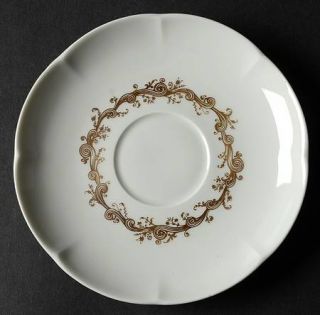 Block China Loire Saucer, Fine China Dinnerware   Golden Scoll Ring Incenter/Sca