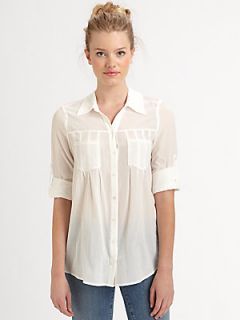 Joie Pinot Crepe Shirt   Porcelain