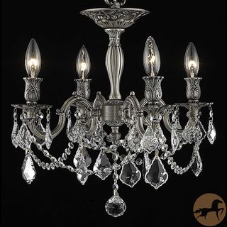 Christopher Knight Home Zurich 4 light Royal Cut Crystal And Pewter Flush Mount (Crystal and aluminumFinish PewterNumber of lights Four (4)Requires Four (4) 60 watt max bulb (not included)Bulb type E12, 110V 125VDimensions 17 inches long x 17 inches 