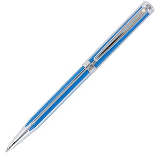 Sheaffer Intensity Striped Cornflower Ct Ball Point Pen (Chrome/cornflower barrel, blue inkModel SHF9231 2Dimensions 7.2 x 2.7 x 1.6Includes One (1) pen )