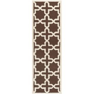 Safavieh Handmade Moroccan Cambridge Dark Brown Wool Rug (26 X 10)