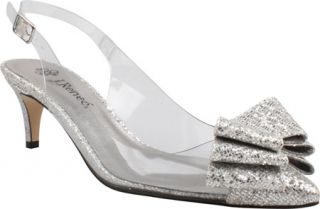 Womens J. Renee Gilden   Clear Vinyl/Silver Glam Fabric Ornamented Shoes