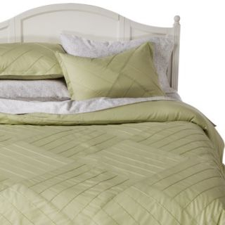 Threshold Pleated Comforter Set   Green (Queen)