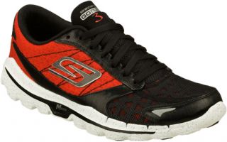 Mens Skechers GOrun 3   Black/Red Running Sneakers