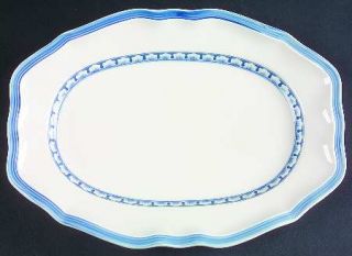 Villeroy & Boch Casa Azul 11 Oval Serving Platter, Fine China Dinnerware   Leaf