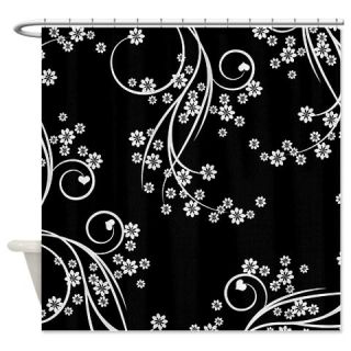  Little Flowers Black and White Shower Curtain  Use code FREECART at Checkout