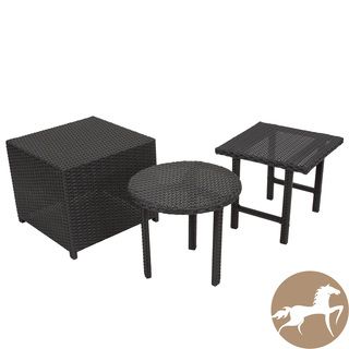 Christopher Knight Home Danica Black Wicker 3 piece Table Set (Wicker, aluminum Wicker is the ideal poolside accent, but also goes great on hardscapes, in any kind of outdoor living area, or on balconiesDurable, carefully woven wicker resists the weather 