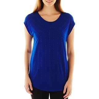 a.n.a Studded Top, Blue, Womens