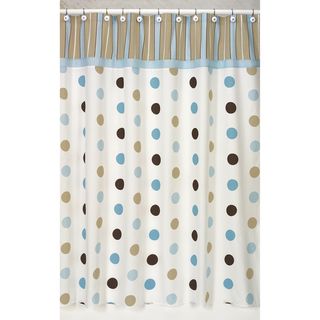 Blue And Brown Mod Dots Shower Curtain (Blue/ brown/ whiteMaterials 100 percent cotton Dimensions 72 inches wide x 72 inches longCare instructions Machine washableShower hooks and liner not includedThe digital images we display have the most accurate c