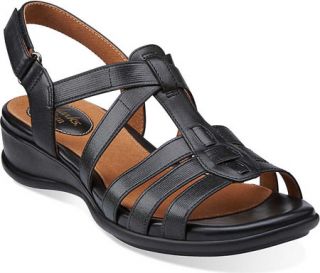Womens Clarks Tiffani Oribel   Black Synthetic Sandals