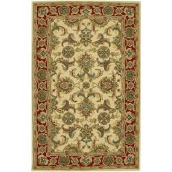 Hand tufted Mandara Oriental Ivory Wool Area Rug (79 X 106) (Gold, orange, brown, beige, green, black, ivoryPattern OrientalTip We recommend the use of a  non skid pad to keep the rug in place on smooth surfaces. All rug sizes are approximate. Due to th