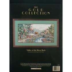 Gold Collection Valley Of The River Beck Counted Cross Stitc 20x10 (20x10 inches (51x25cm). Designed by Carl Valente / Licensed by Art Licensing Partners Walnut Creek CA. )