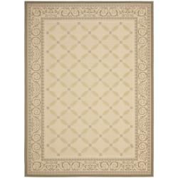 Beige/ Dark Beige Indoor Outdoor Polypropylene Rug (8 X 112)