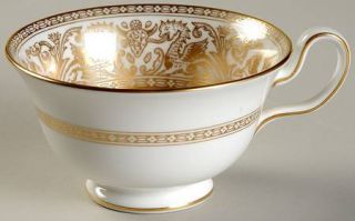 Wedgwood Florentine Gold White Body Peony Shape Footed Cup, Fine China Dinnerwar