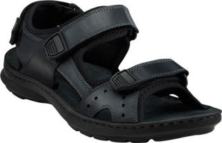 Mens Clarks Swing Away   Black Leather Velcro Shoes