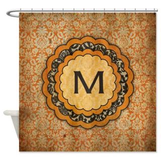  Antique Gothic Damask Monogram Shower Curtain  Use code FREECART at Checkout