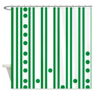  Modern Polka Dot And Stripes Green Shower Curtain  Use code FREECART at Checkout