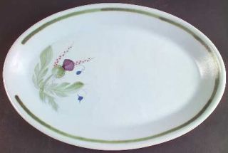 Buchan Thistleware 15 Oval Serving Platter, Fine China Dinnerware   Green Ring