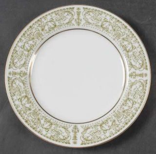Berkeley House Romance Salad Plate, Fine China Dinnerware   Green Scrolls Design