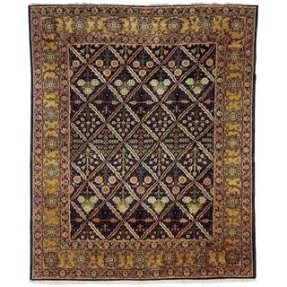 Safavieh Hand knotted Peshawar Vegetable Dye Navy/ Gold Wool Rug (5 X 7)