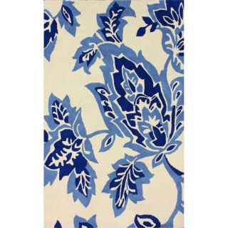 Nuloom Handmade Flatweave Leaves Blue Wool Rug (76 X 96) (IvoryPattern FloralTip We recommend the use of a non skid pad to keep the rug in place on smooth surfaces.All rug sizes are approximate. Due to the difference of monitor colors, some rug colors m