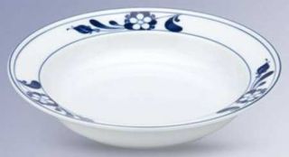 Dansk Kristina & Florencia Rim Soup Bowl, Fine China Dinnerware   Blue & White,F