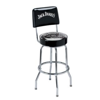 Jack Daniels Lifestyle Products Swivel Label Barstool With Backrest JD 30190