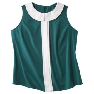 Mossimo Womens Plus Size Sleeveless Top   Teal 1