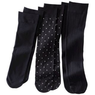 Merona Womens 3 Pack Trouser Socks   Black Basin One Size Fits Most
