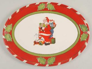 Christopher Radko Letters To Santa 14 Oval Serving Platter, Fine China Dinnerwa