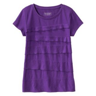 Cherokee Womens Short Sleeve Tiered Top   Royal Purple   XL